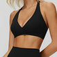 Halter back sports bra