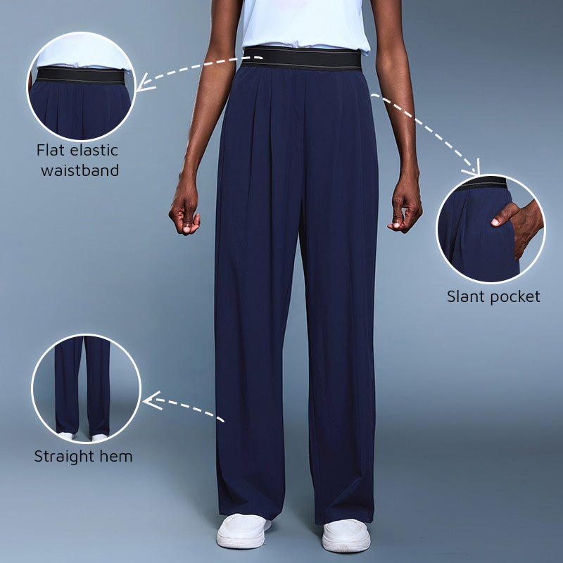 Casual draped wide-leg pants