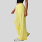 High-waisted drawstring wide-leg sweatpants