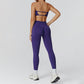 Seamless Tube Sports Bra + High-waisted leggings 2-Piece Set