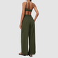 Wholesale Women's Brushed Cross-Back Bra & Wide-Leg Pants Yoga Set