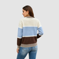 [Wholesale Women’s Colorblock Mock-Neck Knit Sweater