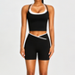 Wholesale Women's Color Block Racerback Sports Bra & Shorts Set – Naked Feel Yoga Gym Fitness Activewear
