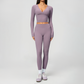 Wholesale Women's Cream-Feel Fleece Long Sleeve Top & High-Waist Leggings Set