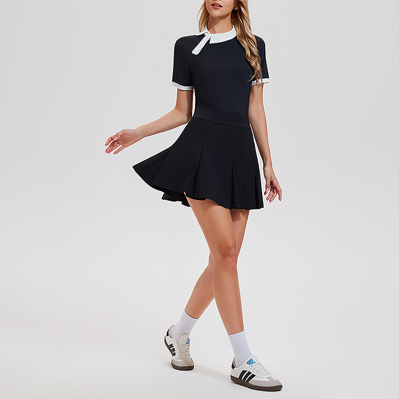 Wholesale Women's Lapel Golf Polo Shirt Outdoor Casual Running Sports Fitness Set