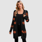 Wholesale Women's V-Neck Long Sleeve Halloween Witch Pumpkin Jacquard Cardigan