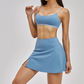 Naked and beautiful back bra+anti glass two-piece tennis skirt 2-piece set