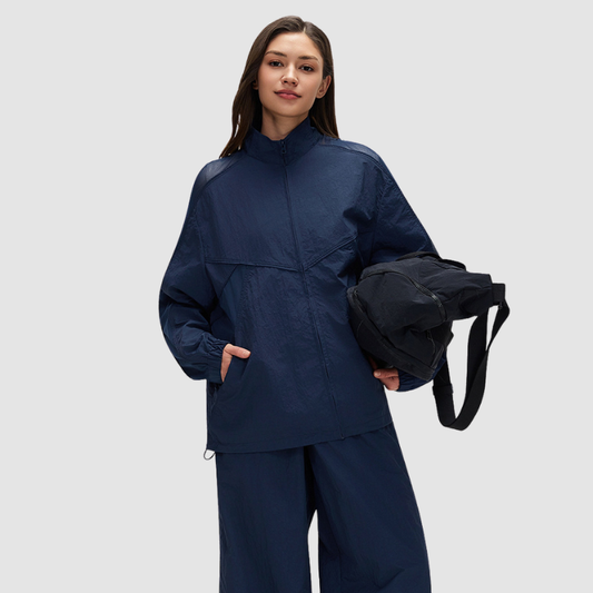 Mesh splicing quick drying loose UV resistant sports jacket