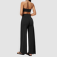 Wholesale Women's Halter Sports Bra & Wide-Leg Pants Two-Piece Set