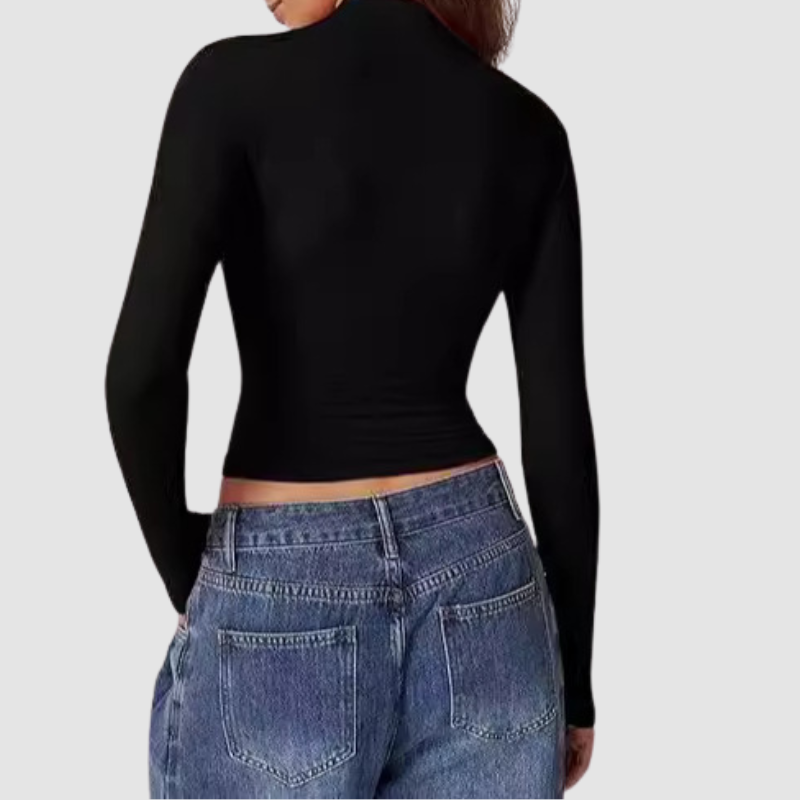 holesale stand-collar long-sleeved top