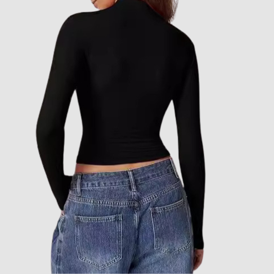 Wholesale stand-collar long-sleeved top | Wonderxfans bulk activewear