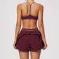 Wholesale Women's Brushed Yoga Set: V-Neck Strappy Bra & Shorts – Colorblock Tummy Control