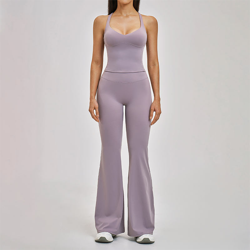 Wholesale Cross Back Tank Top+High Waist pant 2-piece Set