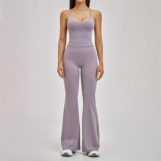 Wholesale Cross Back Tank Top+High Waist pant 2-piece Set