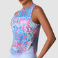 Wholesale Women's Floral Print Ice Silk Athletic Tank Top – Moisture-Wicking Gym Running Fitness Vest