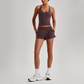 Wholesale Naked-Feel Racerback Sports Bra & High-Waist Biker Shorts Set – Sculpting Yoga 2-Piece