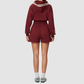 Wholesale Women's Zip Up Hoodie and Short Sweatpants Set