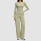 Wholesale wide-leg loose-fitting pants + long-sleeved top