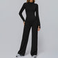Zippered quick-drying sports jacket+High-waisted wide-leg sweatpants 2-piece set