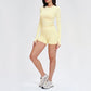 Wholesale solid color long-sleeved top + shorts