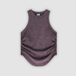 Wholesale Women’s Ruched Washed Tank – Cropped Cotton-Spandex Streetwear Top