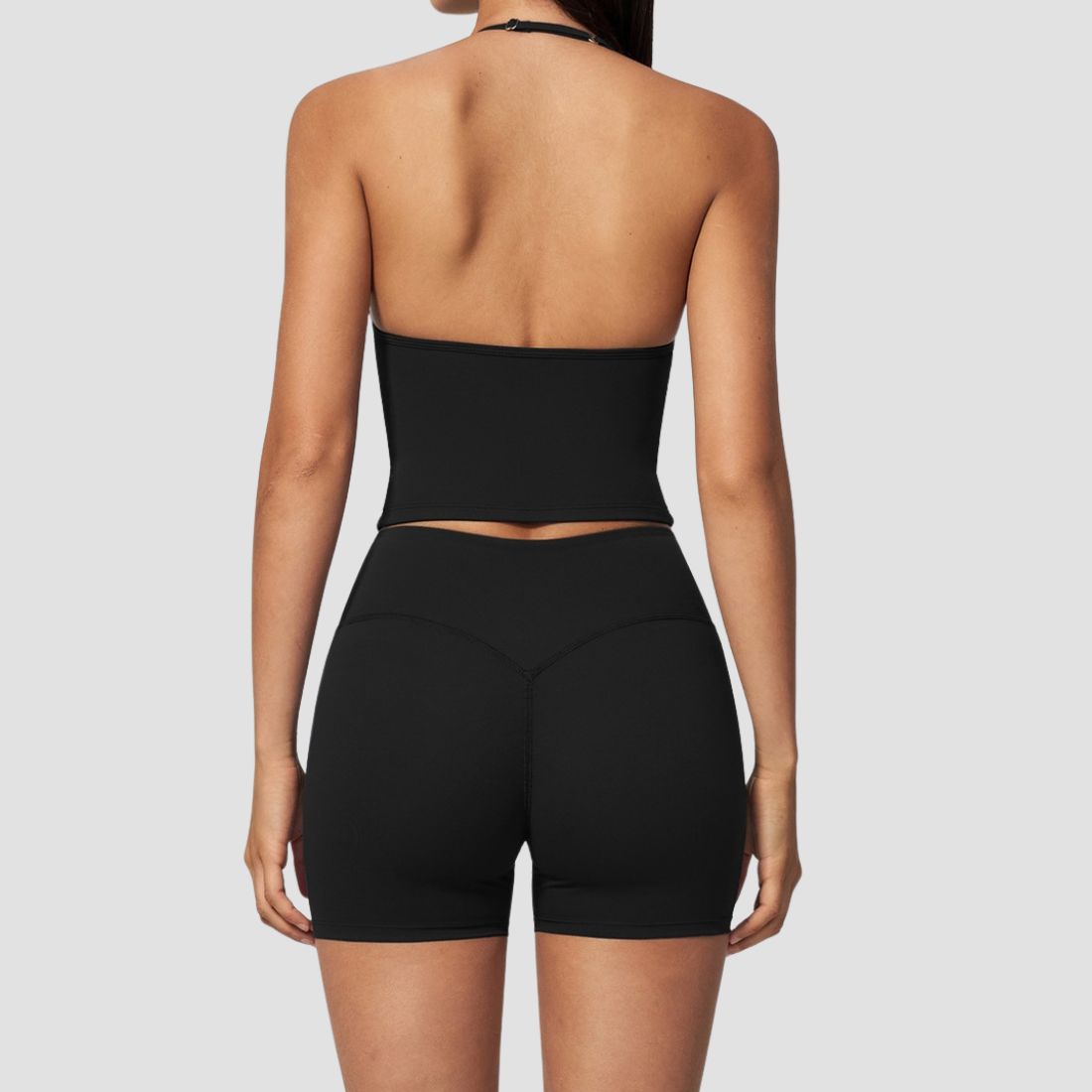 Wholesale Women's Deep-V Sleeveless Vest and High-waist Shorts Yoga Set
