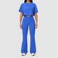 Wholesale round neck short sleeved top+flared pants 2-piece set