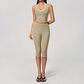 Wholesale Women's Cream-Feel Fleece Sleeveless Vest & High waisted cropped pants Set