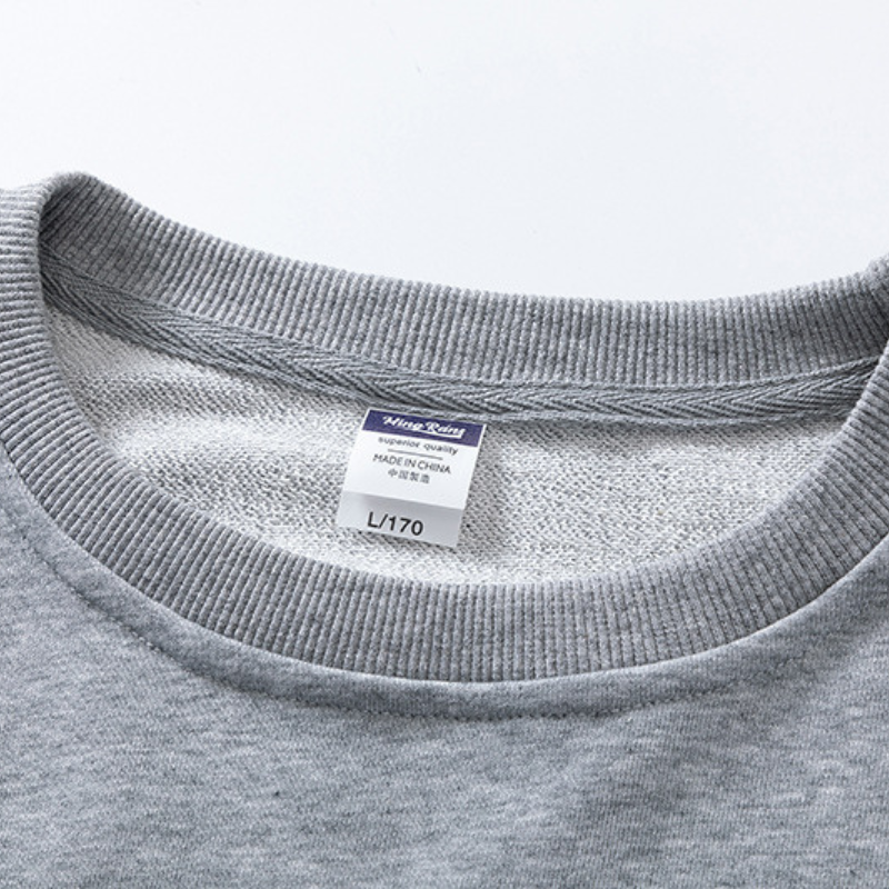 Wholesale solid color cotton short round neck sweatshirt