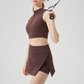 Wholesale Women's Short Sleeve Yoga Top & Tennis Skirt Set – Quick-Dry Sporty Two-Piece