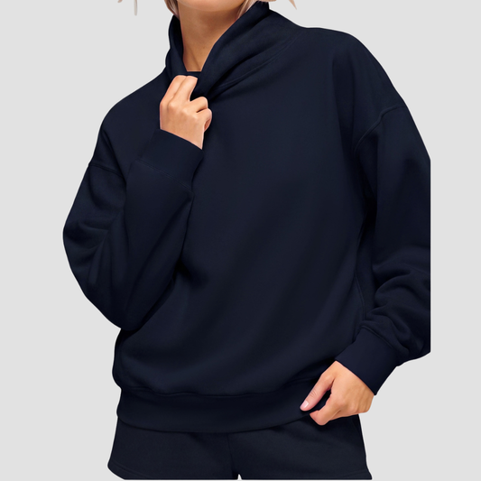 Wholesale Women's Mock Neck Casual Long-Sleeved Sweatshirt
