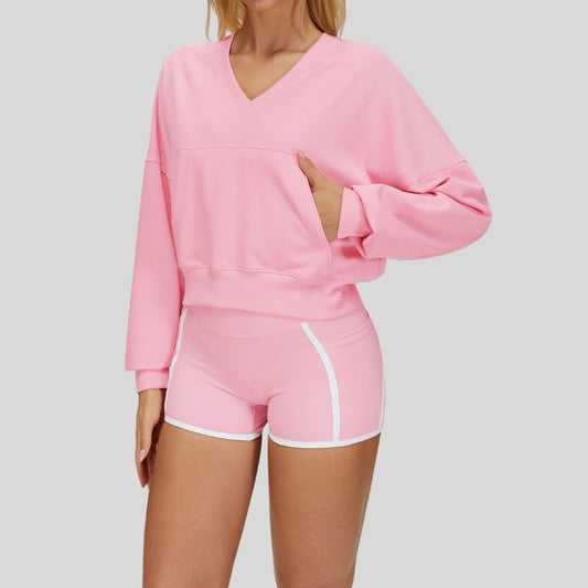 Wholesale Warm V-neck hooded sweatshirt | Wonderxfans bulk activewear
