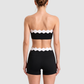 Women's Activewear Padded Color-Block Sports Bra & High-Waist Shorts Yoga Set