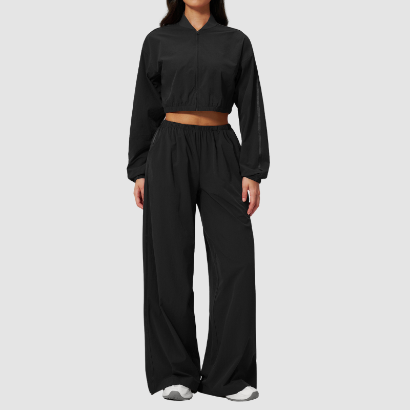 Wholesale Women's UPF50+ Sun-Protection Cropped Jacket & Jogger Pants Set – Quick-Dry 2-Piece Outdoor Set