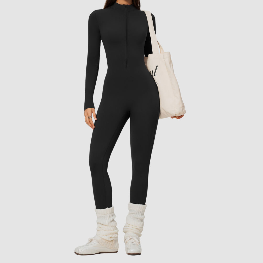 Wholesale Women's Fleece-Lined Yoga Overalls Sport Bodysuit