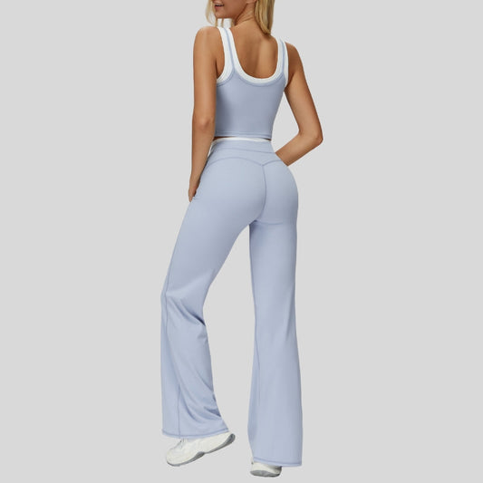 Wholesale Two-piece contrasting sports tank top+port | Wonderxfans bulk activewear