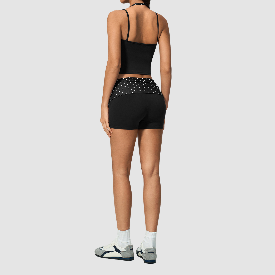 Wholesale Women’s Polka-Dot Racerback Tank & Shorts Yoga Set