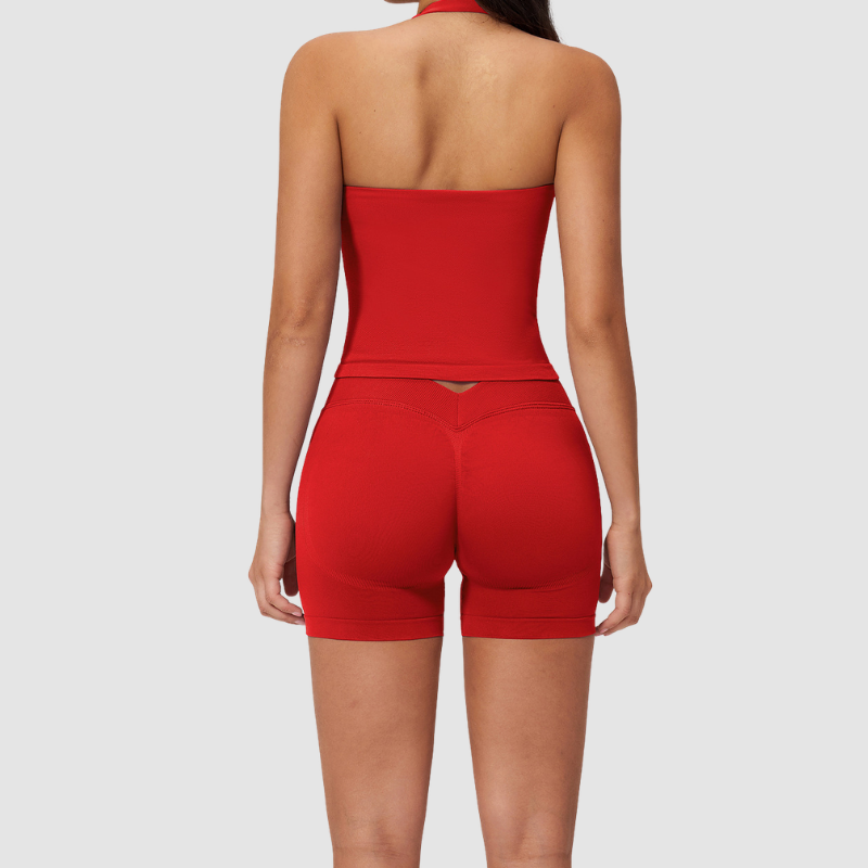Wholesale Seamless Racerback Tank Top & High-Waist Biker Shorts Set – Quick-Dry Yoga 2-Piece