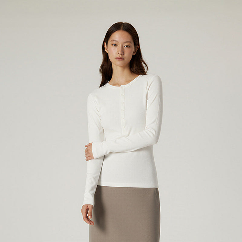 Long-sleeved T-shirt with waist slim