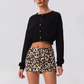 Wholesale Women's Button-Front Cropped Cardigan – Casual Athletic Zip-Up Sweatshirt Jacket