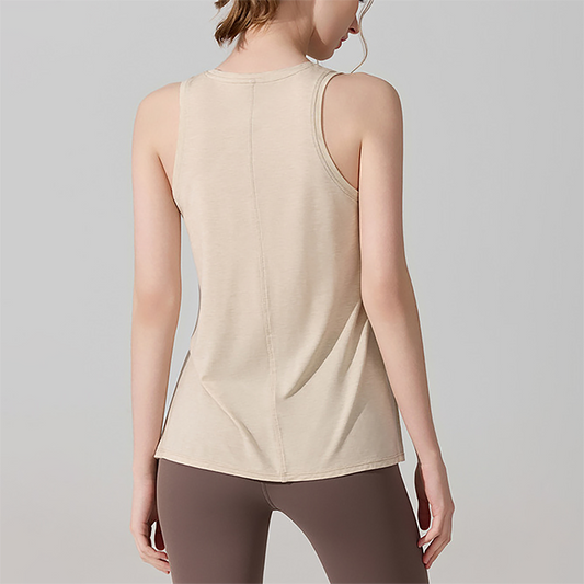 Wholesale Lyocell-Blend Breathable Sleeveless Sports Tank Top – Relaxed Fit Yoga Vest