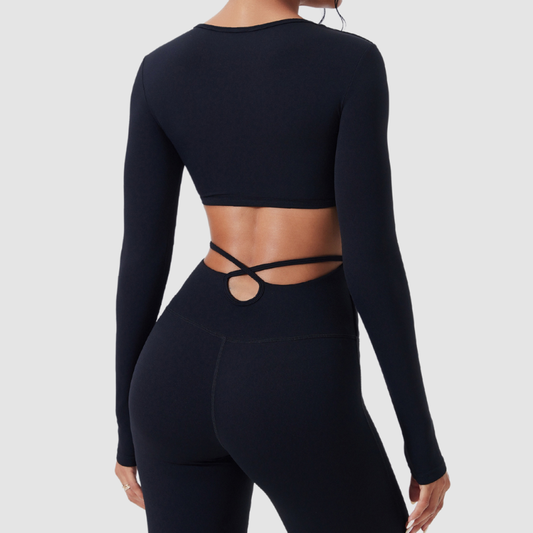 Wholesale cutout high-waisted top + flared | Wonderxfans bulk activewear