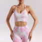 Seamless tie-dye women's beauty back strap + sports bra yoga shorts two-piece set