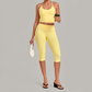 Wholesale Women's Halter Neck Yoga Set – High Elasticity Capri Pants Fitness Activewear