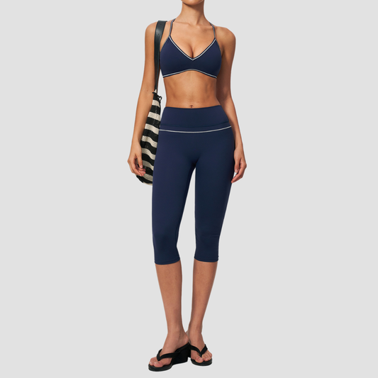 Wholesale Women's Colorblock Yoga Set: Sports Bra & Capri Pants – Tummy Control Butt Lift