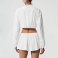 Wholesale Women's Ice-Cool Zip-Up Long Sleeve Jacket & Tennis Skirt Set – Quick-Dry Sun Protection