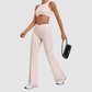 Wholesale Women's Sleeveless Yoga Set – Tummy Control Butt-Lifting Flare Pants 1081+9089