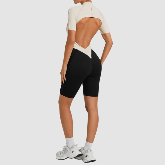 Wholesale Color blocked short sleeve backless | Wonderxfans bulk activewear