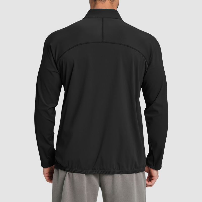 Wholesale Men's Mock Neck Long Sleeve Athletic Jacket – Moisture-Wicking Gym Fitness Training Outerwear