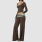 Wholesale Women's Long-Sleeve Wide-Leg Yoga Fitness Set